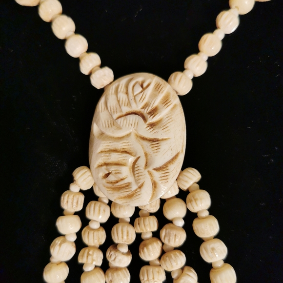 Carved Bone Necklace - Picture 3 of 7